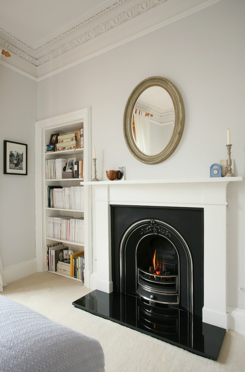 Edinburgh period apartment | Fireplace in master bedroom | Interior Designers